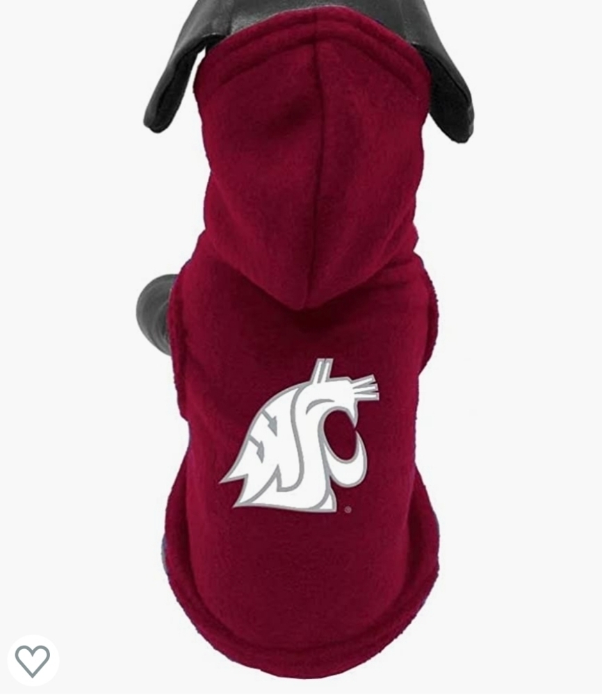 Washington State Logo Fleece Dog Hoodie Size M